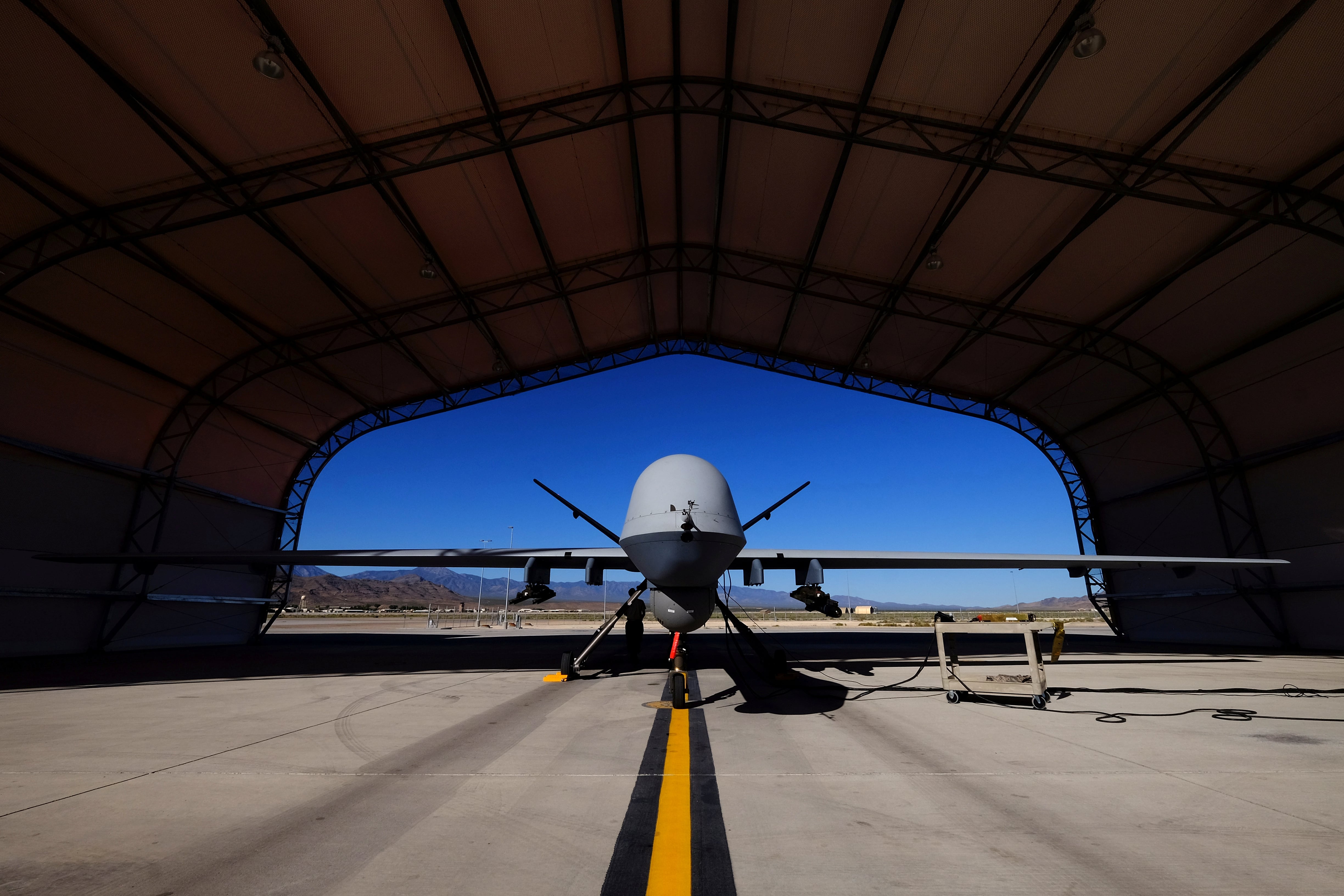La autonomía de los drones Reaper permite sostener vigilancia aérea persistente sobre zonas fronterizas, territorios extensos y áreas de difícil acceso (REUTERS/Josh Smith/File Photo)