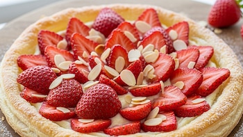 Receta de tarta de hojaldre con fresas y almendras: un postre fácil y perfecto para primavera