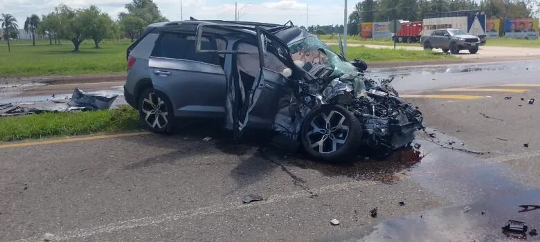 Así quedó el auto tras el brutal choque