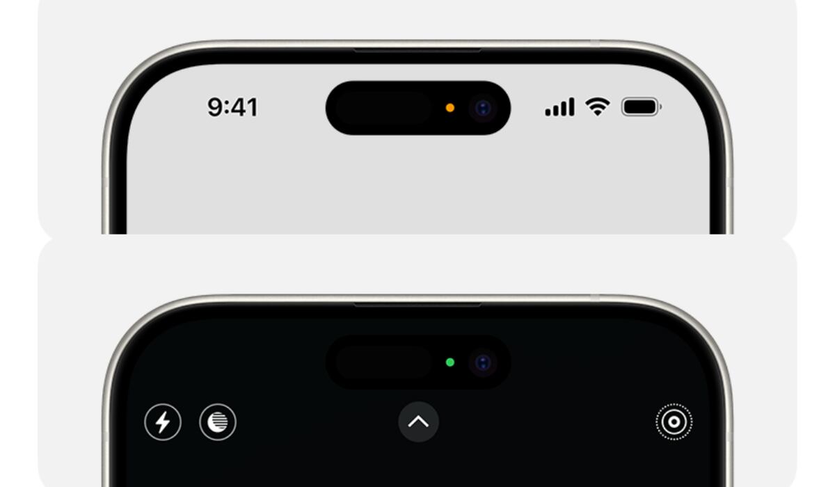 La interpretación del punto verde depende del uso que se esté dando al dispositivo.
(Apple)