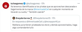 Tulio Gómez tomará medidas con quien falsifique las camisas del América.