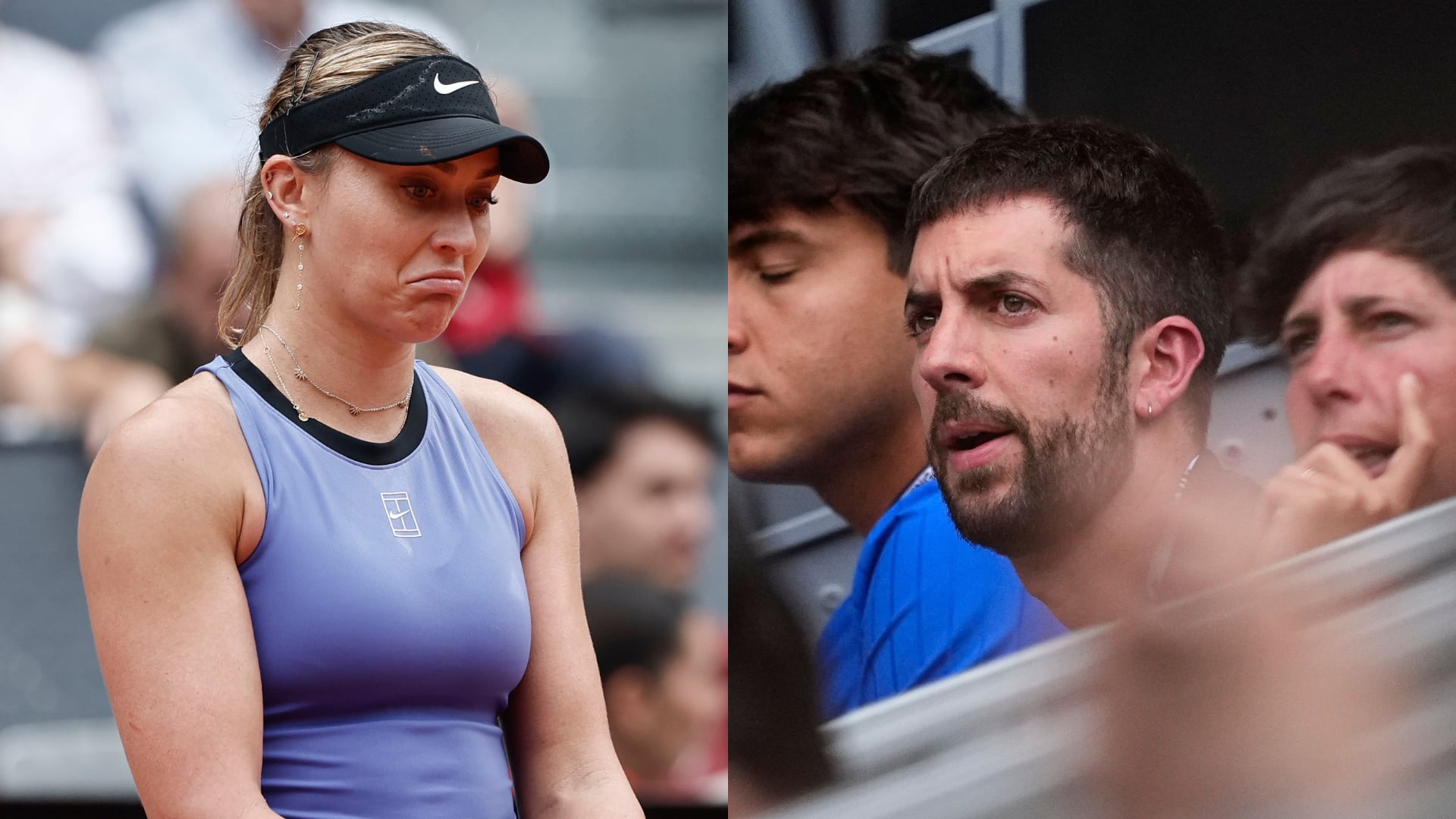 David Broncano anima a su expareja Paula Badosa desde la grada (EFE / Grosby)