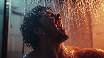 Ducha relajante, persona cantando, agua cayendo, felicidad, baño diario, momento personal, música en la regadera, rutina matutina, bienestar, diversión. - (Imagen Ilustrativa Infobae)