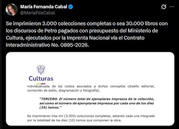 Las 3.000 colecciones de Las palabras del cambio serán distribuidas a 1.547 bibliotecas de la Red Nacional de Bibliotecas Públicas por medio de la Biblioteca Nacional de Colombia - crédito @MariaFdaCabal/X