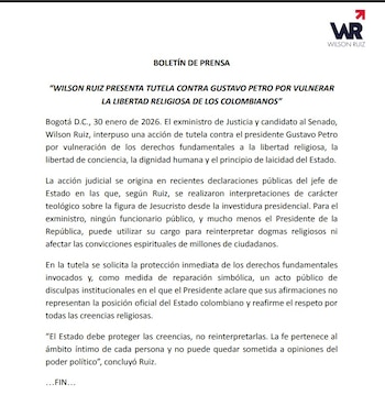 La acción judicial fue presentada