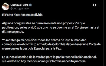 Gustavo Petro - crédito @petrogustavo/X