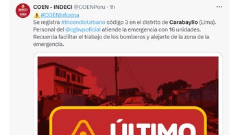 El COEN indicó que el