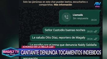 Magaly difunde videos del presunto acoso a Naldy Saldaña y espera la respuesta de La Bella Luz. Captura: Magaly TV La Firme.