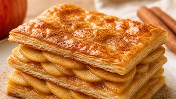 Receta de milhojas de manzana y canela, un postre original y delicioso que es perfecto para endulzar una merienda