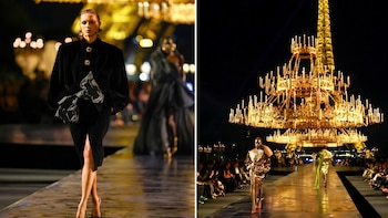 Glamour nocturno en París: el desfile frente a la Torre Eiffel que marcó la Semana de la Moda