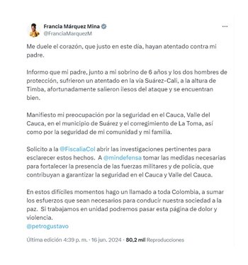 Con este mensaje, la vicepresidenta