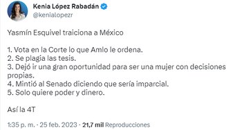 López Rabadán acusó a Esquivel