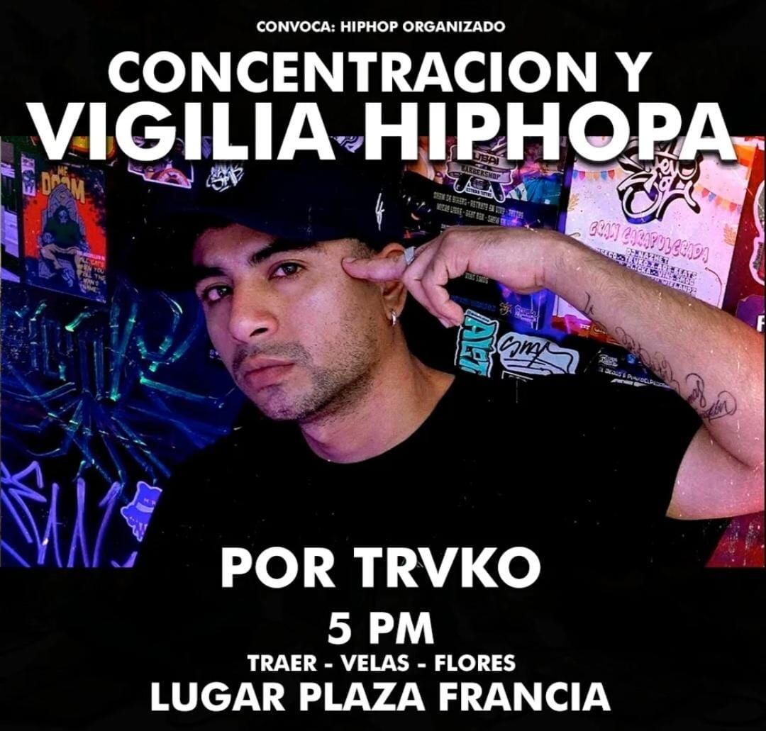 Vigilia en Lima por Trvko en Plaza Francia del Centro de Lima a las 5:00 p.m.