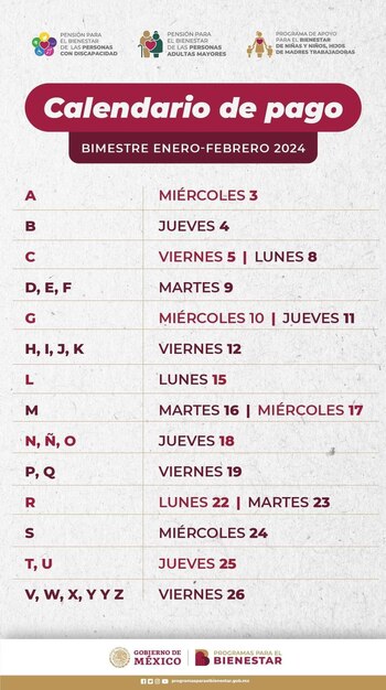 Este es el calendario de