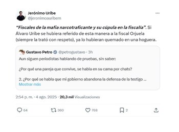 Con esta publicación, Jerónimo Uribe,