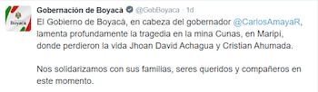 La Gobernación de Boyacá, a