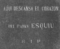 Tapa del cofre donde se guardaba el corazón de Esquiú