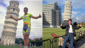 El famoso compartió un recuerdo y recreó la misma pose - crédito Rigoberto Urán / Instagram