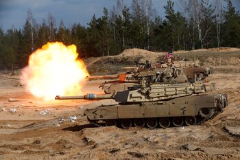 Un tanque M1A1 Abrams del