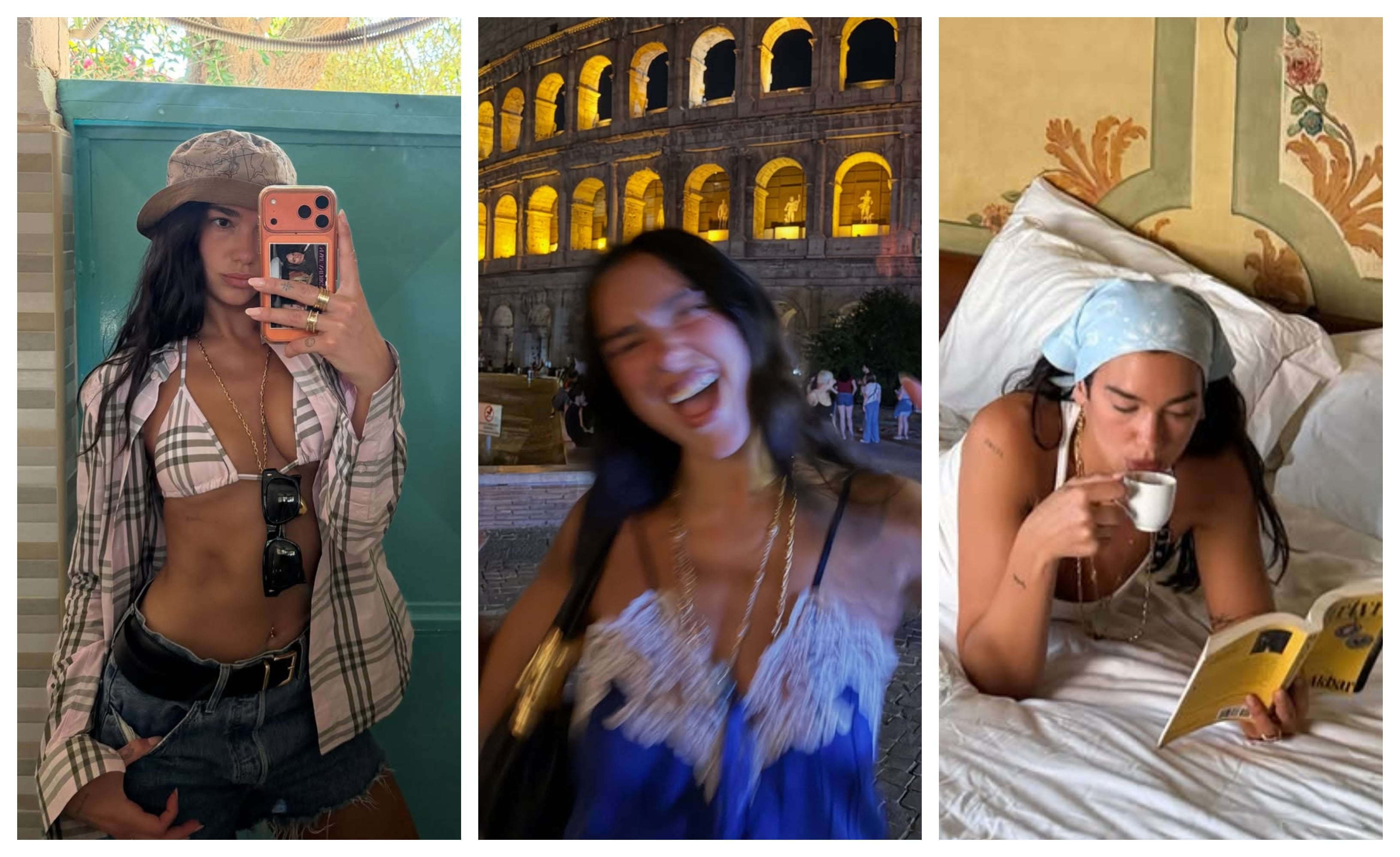 Libros, playa, comida e historia son parte del viaje de Dua Lipa y Callum Turner por Roma (Créditos: Instagram/@Dualipa)