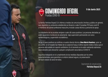 Comunicado oficial Patriotas Boyacá S.