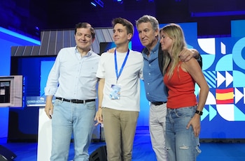 Alfonso Fernández Mañueco, Ignacio Dancausa, Alberto Núñez Feijóo y Beatriz Fanjul. (Claudia Alba/Europa Press)