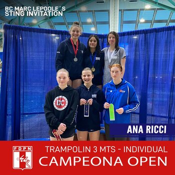 La clavadista peruana logró subirse a lo máximo del podio en el torneo BC Marc Lepoole’s Sting Invitation realizado en Victoria, Columbia Británica. (FDPN)