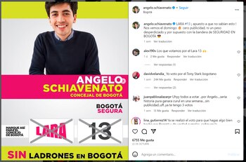 Publicación realizada por Ángelo Schiavenato en su perfil de Instagram
