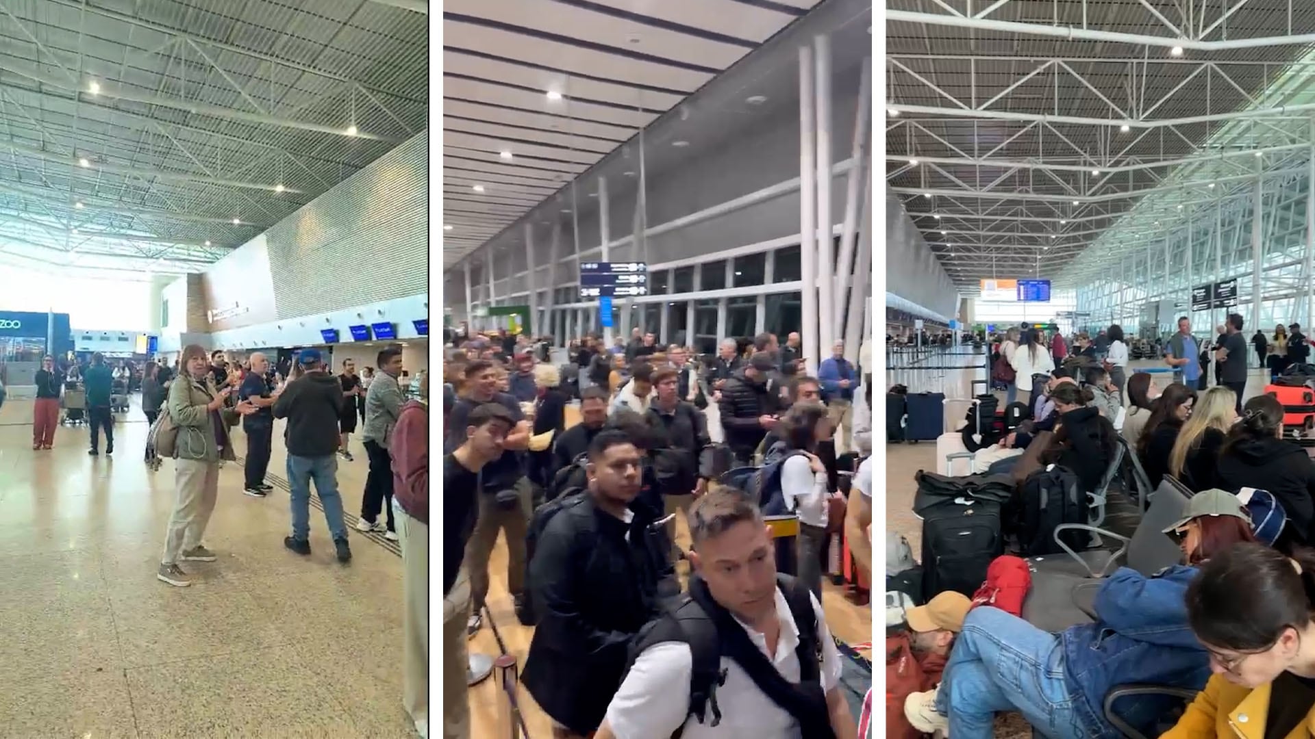 Los pasajeros pasaron la noche en el aeropuerto de Natal ya que la aerolínea no les brindó alojamiento
