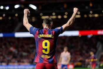 El delantero polaco del FC Barcelona Robert Lewandowski en foto de archivo de Mariscal. EFE