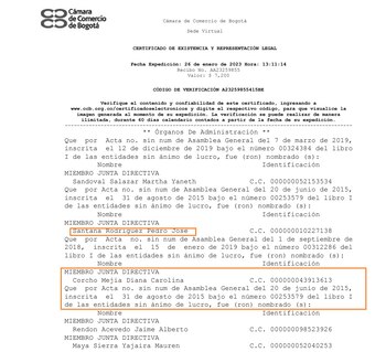 Junta directiva de la Corporación Latinoamericana Sur