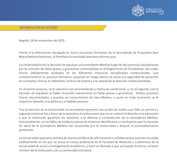 El viernes 28 de noviembre