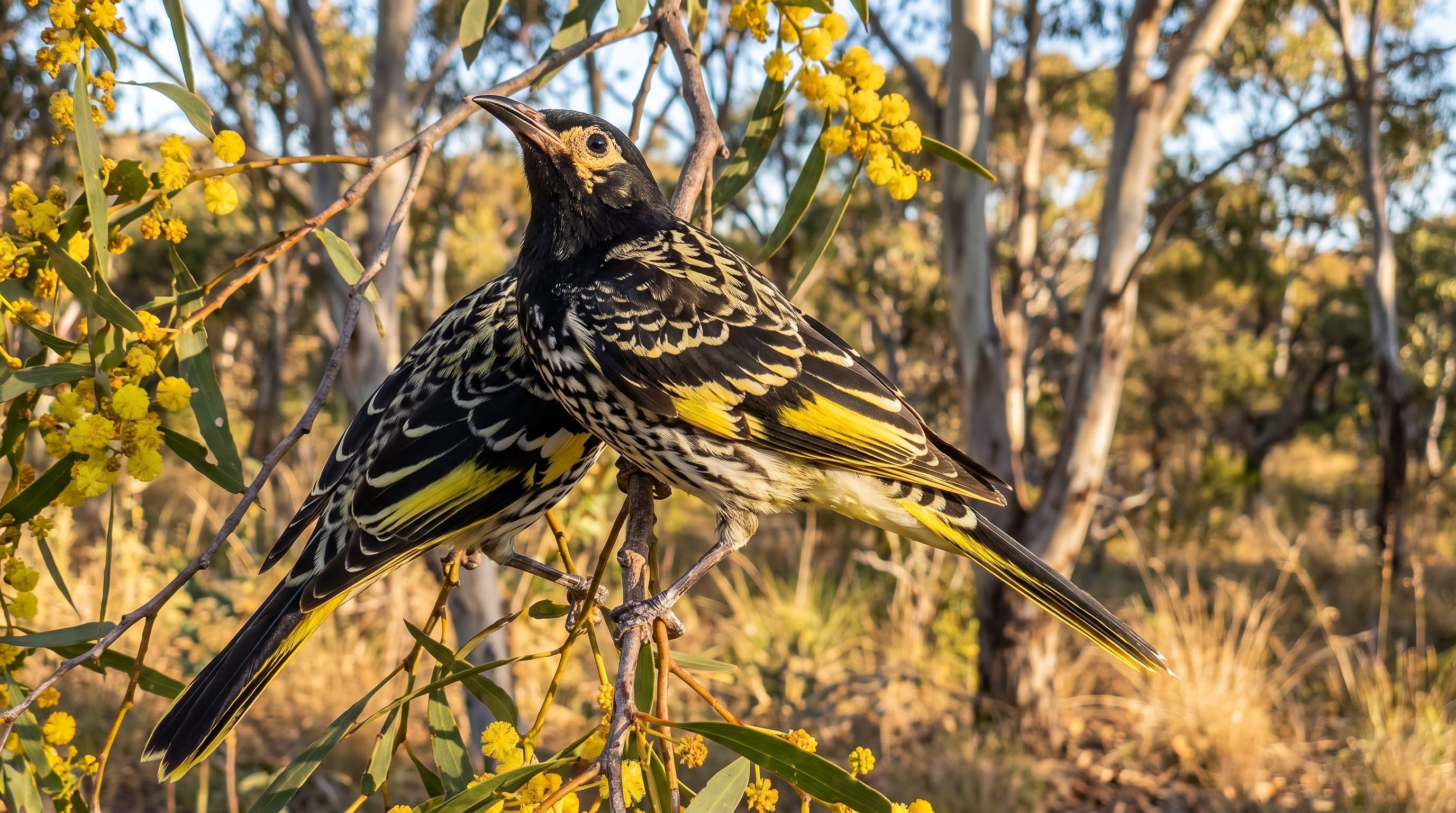 La población silvestre del mielero regente quedó reducida a menos de 250 aves en las Montañas Azules, tras perder gran parte de su distribución en el sudeste de Australia (Imagen Ilustrativa Infobae)