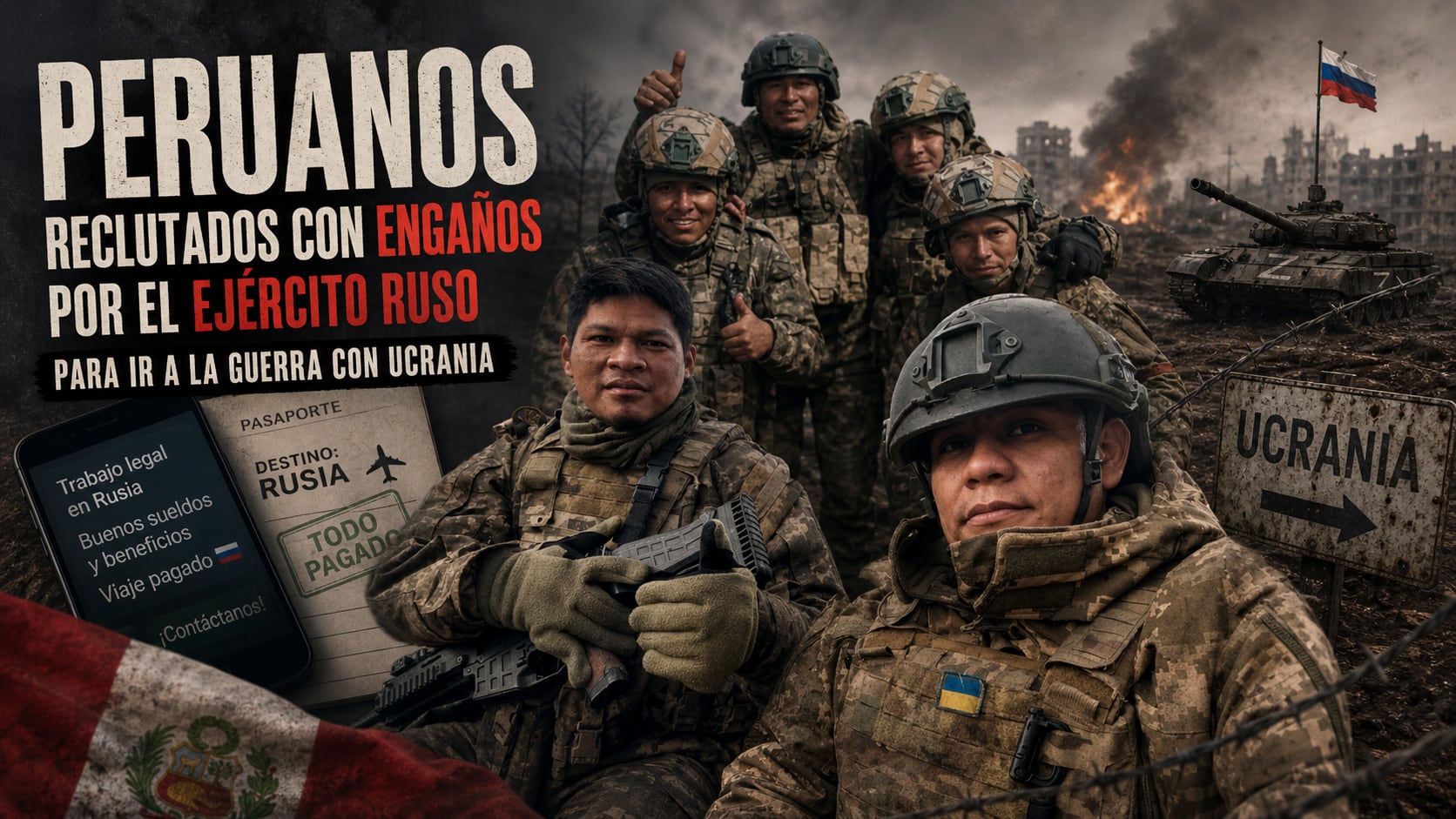 Más de 600 peruanos fueron reclutados con engaños para combatir en la guerra de Rusia contra Ucrania. Al menos 13 ya están muertos y la red criminal que los captó sigue operando. (Imagen Ilustrativa Infobae)
