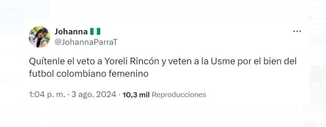 La ausencia de Yoreli Rincón fue un tema candente en redes sociales, especialmente tras el fallo de Catalina Usme en los Olímpicos - crédito redes sociales