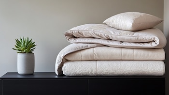Ropa de cama, cobijas cómodas, edredones elegantes, texturas suaves, hogar acogedor, descanso reparador, diseño moderno, confort diario - (Imagen Ilustrativa Infobae)