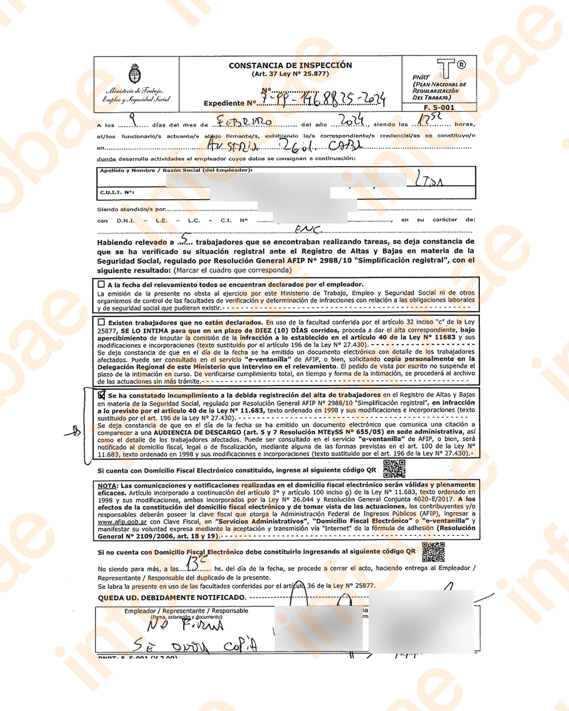 El informe de la inspección al Café con Perón