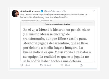 La reacción de Griezmann que