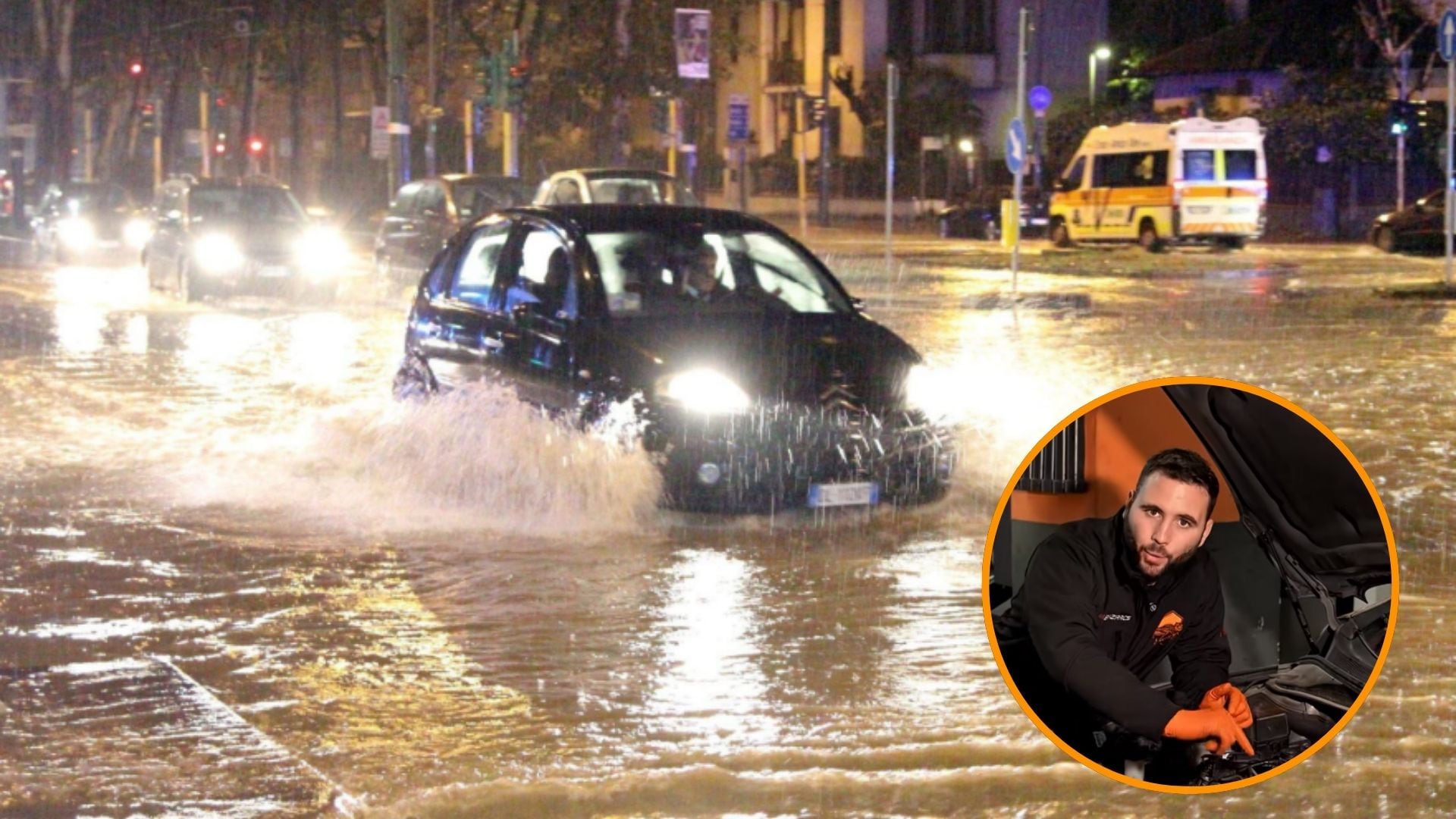 Coche con mucha lluvia (EFE/Paolo Salmoirago)