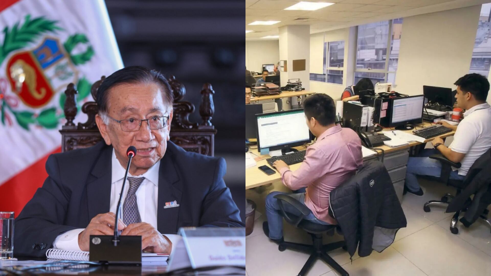 La medida favorece a los trabajadores del sector público. - Crédito Composición Infobae Perú/X: Presidencia del Perú/Agencia Andina
