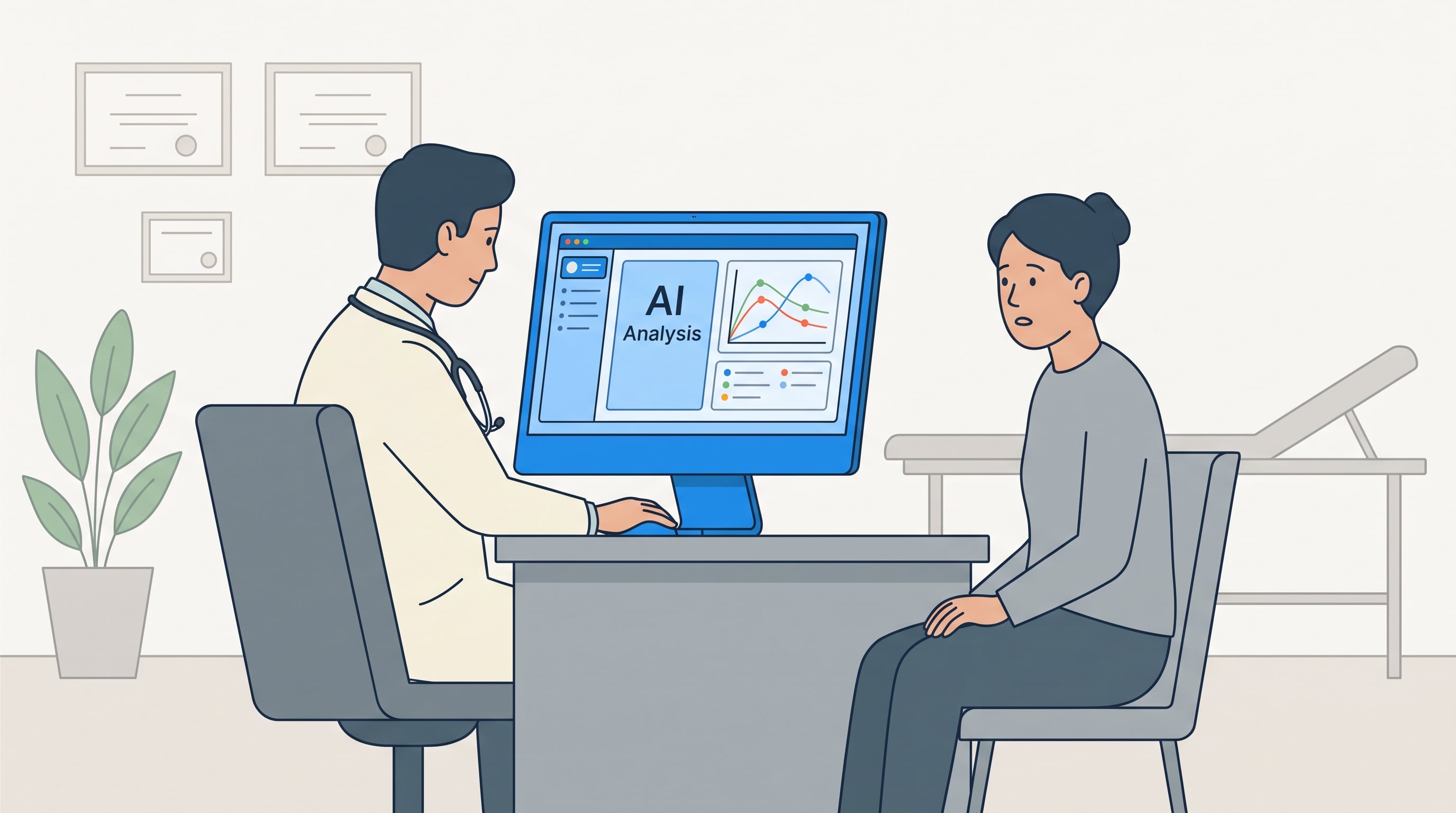 El pedido de aviso sobre el uso de inteligencia artificial sube al 81% cuando la IA analiza estudios por imágenes o participa de un diagnóstico. (Imagen Ilustrativa Infobae)