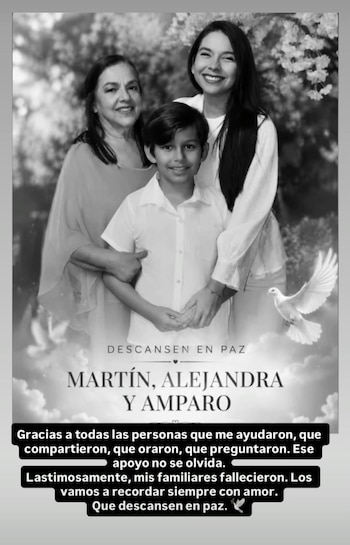Último mensaje que puso el narrador en su cuenta de Instagram por la muerte de sus seres queridos - crédito @elcantantedelgol / Instagram