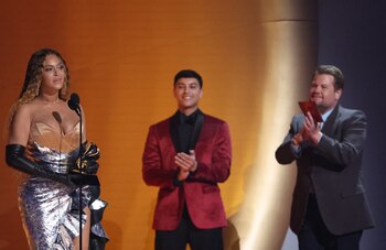 Beyonce accepts the award for