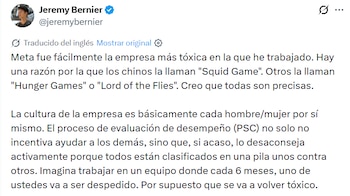 Meta - El juego del calamar - trabajadores - tecnología - 26 de mayo
