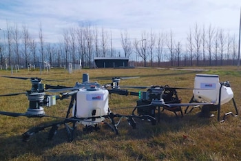 Drones de siembra y pulverización del INTA
