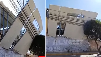 Pared de aula prefabricada colapsa