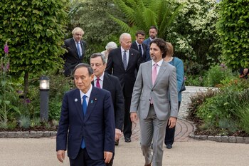 Los líderes de los países que integran el G7 reunidos en Inglaterra