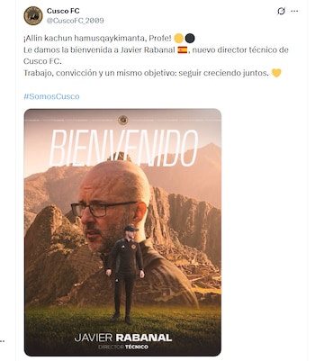 Javier Rabanal es nuevo DT de Cusco FC