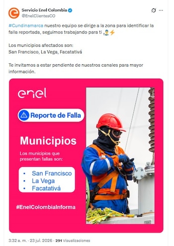 Varios municipios fueron afectados tras las fuertes precipitaciones en municipios de Cundinamarca - crédito Enel