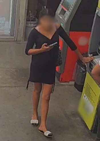 Una de las personas implicadas en el caso de hurto informático fue captada por cámaras de seguridad mientras realizaba retiros en un cajero automático (Cortesía FGR).